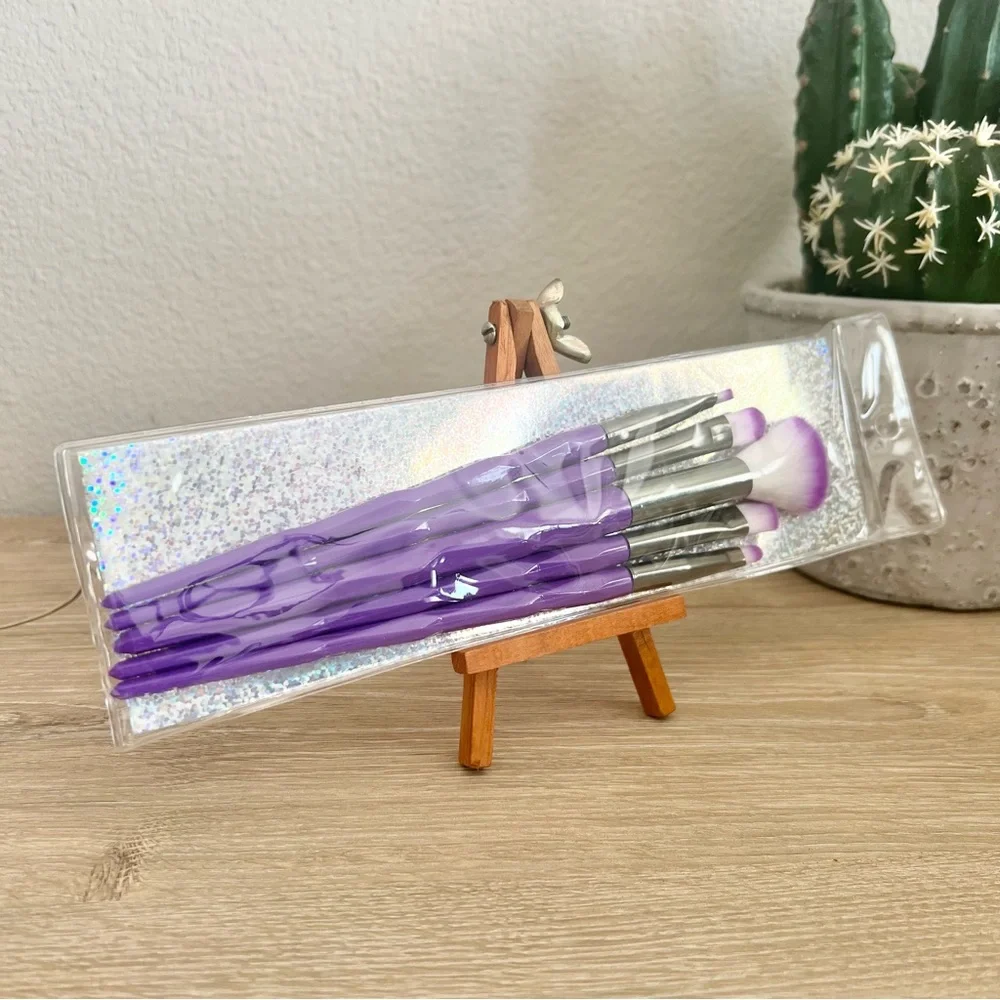 Purple Makeup Brush Set w/ Case | Face & Eye Brushes | New Unbranded